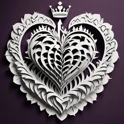 heart with crown,heart design,heart clipart,heart and flourishes,heart shape frame,heart medallion on railway,Unique,Paper Cuts,Paper Cuts 04