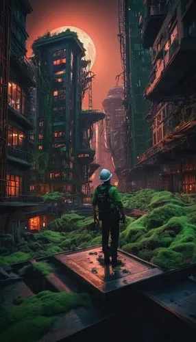 postapocalyptic,scampia,dystopian,post apocalyptic,dystopias,cyberpunk,oddworld,dystopia,ecotopia,post-apocalyptic landscape,wasteland,cybertown,destroyed city,futuristic landscape,kurilsk,slum,gunkanjima,metropolis,microdistrict,wastelands,Illustration,Realistic Fantasy,Realistic Fantasy 47