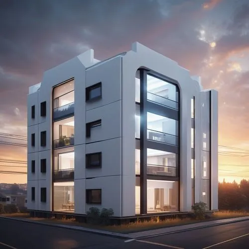 สร้างรูปอาคารบ้านผนังสีขาวซ้อนห้องมีเหลื่อมสวยล้ำเกินจินตนาการ ,prefabricated buildings,new housing development,cubic house,apartments,3d rendering,appartment building,modern architecture,sky apartmen