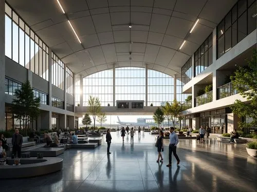 atriums,berlin brandenburg airport,concourse,the airport terminal,atrium,pulkovo,vnukovo,aeroportos,kci,mco,kastrup,aeroport,rdu,yorkdale,wintergarden,skolkovo,renderings,flughafen,schipol,lobby