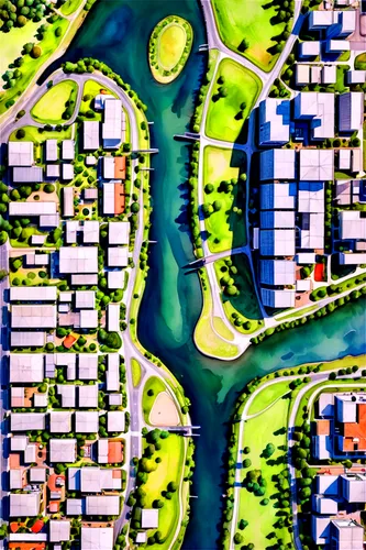 parramatta,suburbs,bird's-eye view,waterways,autostadt wolfsburg,aerial landscape,aerial shot,suburban,river course,aerial photograph,satellite imagery,bird's eye view,industrial area,meanders,aerial view umbrella,aurajoki,city map,drone image,overhead view,urban development,Illustration,Paper based,Paper Based 24