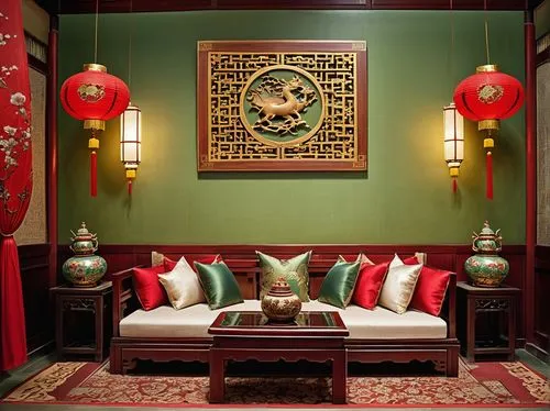 orientalist,fengshui,peranakan,feng shui,interior decor,orientalism,oriental,ornate room,red lantern,dragon palace hotel,longshan,orientalizing,asian lamp,peranakans,oriental lantern,asian architecture,interior decoration,orientalists,oriental painting,sichuanese,Illustration,Realistic Fantasy,Realistic Fantasy 09