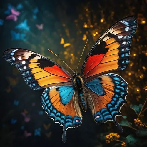 夢幻蝶影,a colorful erfly with many different colors on its wings,butterfly background,butterfly vector,ulysses butterfly,orange butterfly,butterfly clip art,blue butterfly background,butterfly isolated,a