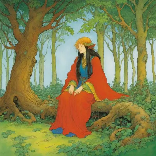 love yourself more,girl with tree,kokia,chipko,rubaiyat,troubadour,khayyam,majnun,rusalka,woman at the well,girl in the garden,girl picking apples,etam,beltane,troubador,scheherazade,prydain,safronov,