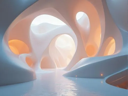 futuristic art museum,ice cave,3d render,water cube,futuristic landscape,render,volumetric,futuristic architecture,3d rendering,3d rendered,igloos,blue caves,spaceship interior,fractal environment,cinema 4d,renders,igloo,aqua studio,silico,blender,Photography,General,Realistic