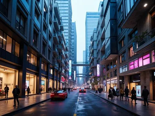 yonge,shopping street,city scape,street canyon,streetscape,wangfujing,cheapside,pedestrianized,urban landscape,shimbashi,3d rendering,the street,waterstreet,microdistrict,urbanworld,avenues,bishopsgate,broadmead,nihonbashi,business district