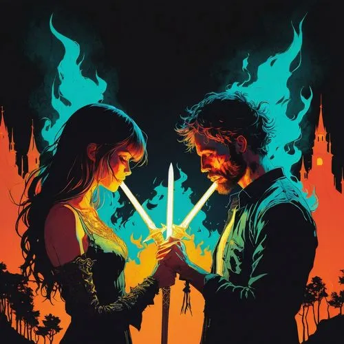 lightsaber,solo,games of light,laser sword,cg artwork,star wars,jedi,neon arrows,sci fiction illustration,transistor,x-men,starwars,campfire,maul,burning torch,game of thrones,the stars,xmen,embers,star ship,Illustration,Paper based,Paper Based 19