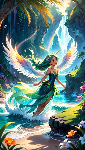 mermaid background,faerie,fairy world,fae,fantasy picture,fairies aloft,faery,aurora butterfly,fantasy art,fantasia,fairy forest,fairy,bird of paradise,merfolk,flower fairy,fairy peacock,rosa 'the fairy,fairy galaxy,spring background,cg artwork,Anime,Anime,Cartoon