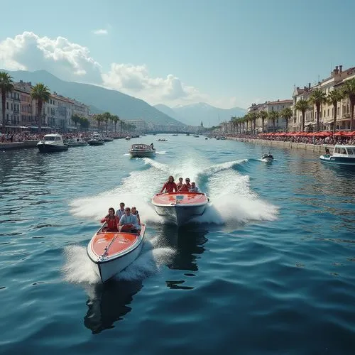 pedal boats,grand canal,speedboats,pedalos,powerboats,watercrafts