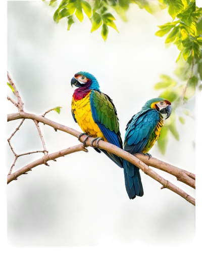 colorful birds,couple macaw,parrot couple,tropical birds,passerine parrots,rosellas,golden parakeets,blue and yellow macaw,yellow-green parrots,gouldian finch,tanagers,honeycreepers,sunbirds,blue and gold macaw,toucans,macaws of south america,macaws blue gold,conures,rainbow lorikeets,rare parrots,Conceptual Art,Fantasy,Fantasy 16