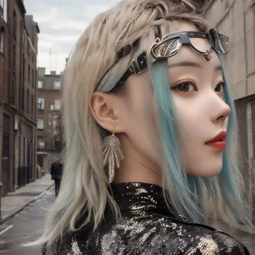 grimes,nayong,nihang,chae,karou,blue hair