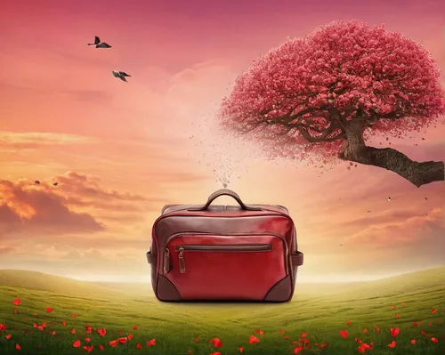 suitcase in field,luggage and bags,travel bag,baggage,luggage,suitcase,leather suitcase,travel insurance,red bag,luggage set,carry-on bag,japanese sakura background,suitcases,laptop bag,flower background,creative background,springtime background,world travel,landscape background,spring background,Photography,Documentary Photography,Documentary Photography 32