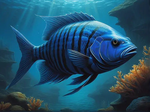 blue stripe fish,blue fish,cichlid,pallet surgeonfish,coelacanth,underwater fish,imperator angelfish,angelfish,forest fish,rhino fish,underwater background,thunnus,lemon surgeonfish,marine fish,beautiful fish,ornamental fish,deep sea fish,coral reef fish,discus fish,tropical fish,Conceptual Art,Fantasy,Fantasy 28