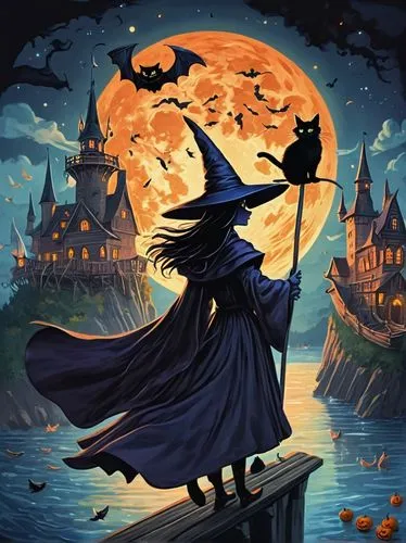 halloween background,halloween poster,halloween wallpaper,samhain,halloween witch,garrison,Illustration,Realistic Fantasy,Realistic Fantasy 19