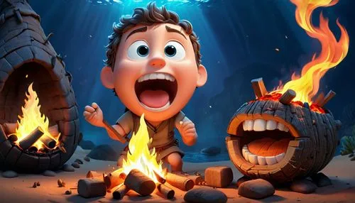 amination,fire background,firestarter,fiamme,shadrach,cartoon video game background,Unique,3D,3D Character