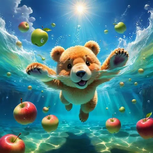 children's background,3d teddy,cute bear,apfel,sunndi,pudsey,Illustration,Realistic Fantasy,Realistic Fantasy 01