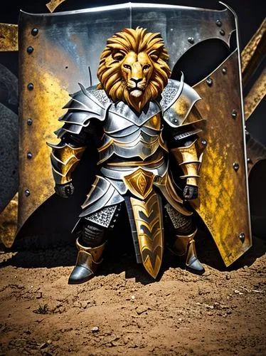 lion knight ,skeezy lion,lion,paladin,lion - feline,lion's coach,armored animal,lion father,forest king lion,lion white,lion capital,helmet plate,knight armor,stone lion,centurion,gladiator,male lion,