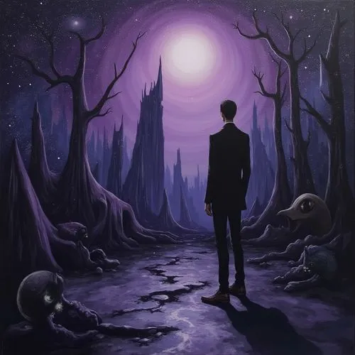 slender,purple moon,moonwalked,purple,fantasy picture,baskerville