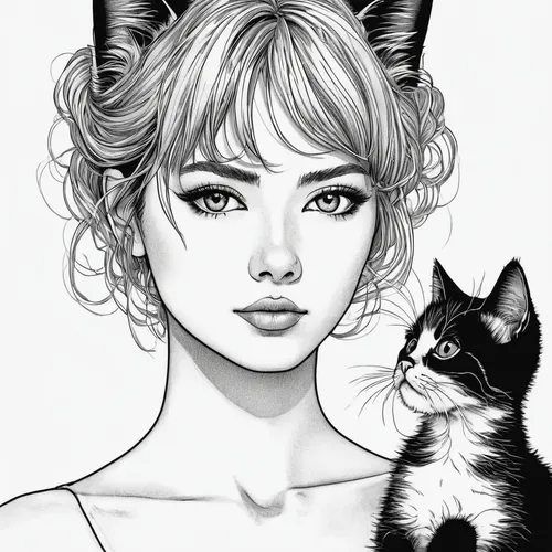 Come up with a cute username that reflects a love for kittens.,drawing cat,cat line art,pencil drawings,catwoman,black cat,feline look,cat eye,cat drawings,cat's eyes,pencil drawing,kat,cat eyes,vinta