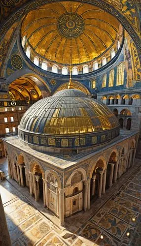 hagia sofia,hagia sophia mosque,aqsa,ayasofya,sultan ahmet mosque,dome of the rock,umayyad,dome,blue mosque,sultan ahmed mosque,dome roof,damascene,basilides,holyland,pantokrator,hatorah,umayyad palace,khasavyurt,judaea,temple of christ the savior,Illustration,Abstract Fantasy,Abstract Fantasy 21