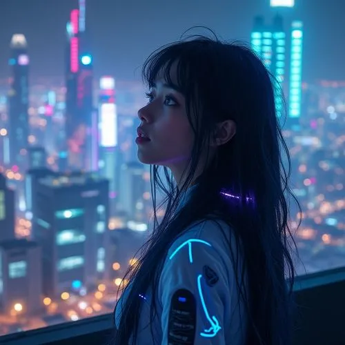 cyberpunk,shanghai,guangzhou,tokyo city,cybercity,city lights