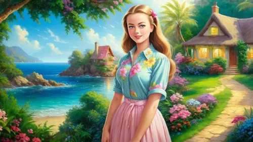 landscape background,girl in the garden,fantasy picture,girl in flowers,children's background,girl with tree,photo painting,portrait background,world digital painting,girl with a dolphin,creative background,spring background,springtime background,flower background,girl picking flowers,colorful background,nature background,romantic portrait,background view nature,fairy tale character