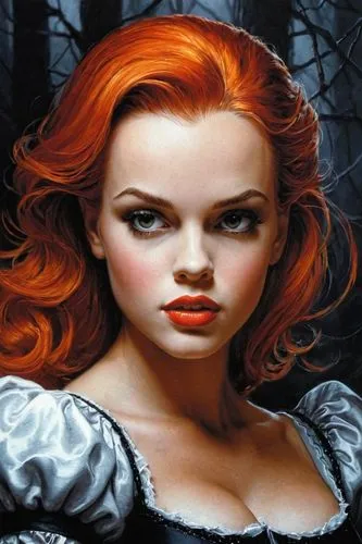 gothic portrait,redhead doll,redheads,red-haired,gothic woman,vampire woman,david bates,redheaded,fairy tale character,red head,fantasy art,red riding hood,fantasy woman,fantasy portrait,maureen o'hara - female,vampire lady,mystical portrait of a girl,queen of hearts,young woman,art painting,Photography,Artistic Photography,Artistic Photography 15