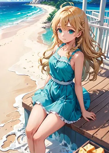 michiru,beach background,honolulu,kke,beach scenery,tsumugi kotobuki k-on,Anime,Anime,Realistic