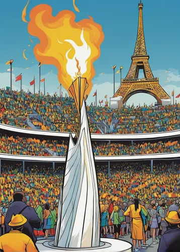 Write a news article about the lighting of the Olympic flame at the opening ceremony.,olympic flame,torch-bearer,olympic summer games,olympic games,olympic torch,2016 olympics,the sports of the olympi