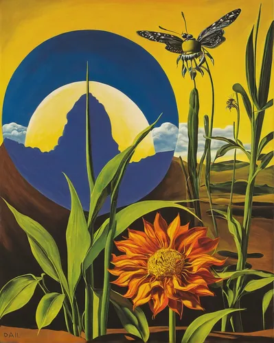 sunflowers and locusts are together,sunflowers in vase,sunflower field,sunflowers,perennials-sun flower,pachamama,helianthus,david bates,spring equinox,permaculture,helianthus sunbelievable,sun flowers,caatinga,el salvador dali,flower and bird illustration,sunflower coloring,sunflower paper,rudbeckia,woodland sunflower,desert flower,Art,Artistic Painting,Artistic Painting 20