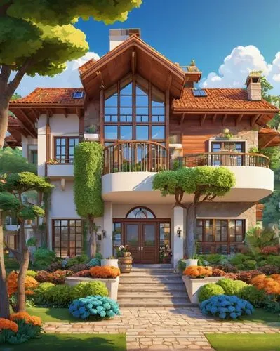 sylvania,country estate,ghibli,holiday villa,beautiful home,alpine village,studio ghibli,summer cottage,butka,yazaki,home landscape,aurora village,dreamhouse,auberge,kanto,country house,house in the mountains,forest house,villa,knight village,Unique,Pixel,Pixel 05