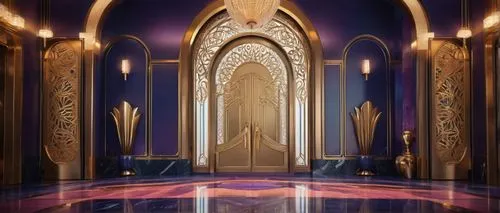 mihrab,art deco,art deco background,metallic door,tabernacles,entranceway,hammam,elevators,doorway,lobby,entranceways,doorways,portal,doors,art deco ornament,the door,foyer,ornate room,hall of the fallen,art deco frame,Illustration,Realistic Fantasy,Realistic Fantasy 20