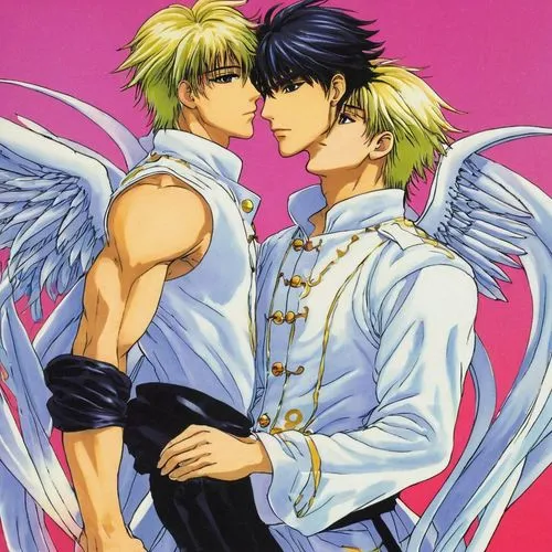 clamp,angel and devil,love angel,bird couple,gay love,angels,winged heart,wings,gay couple,angel wing,christmas angels,love bird,angel wings,ganymede,romance novel,lovebirds,angel’s tear,cherubs,angels of the apocalypse,hot love,Illustration,Japanese style,Japanese Style 13