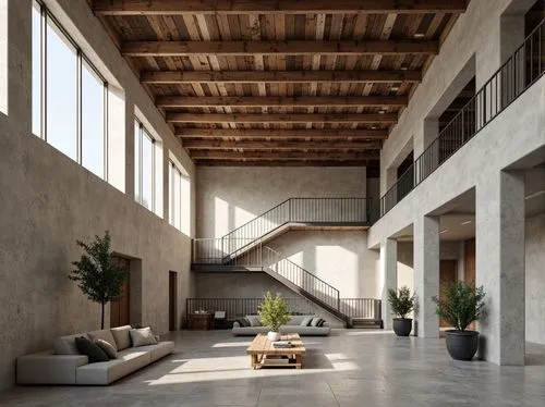 loft,wooden beams,concrete ceiling,clerestory,associati,cantilevers,minotti,snohetta,contemporary decor,travertine,cantilevered,exposed concrete,home interior,lofts,atriums,archidaily,interior modern design,interiors,modern decor,daylighting