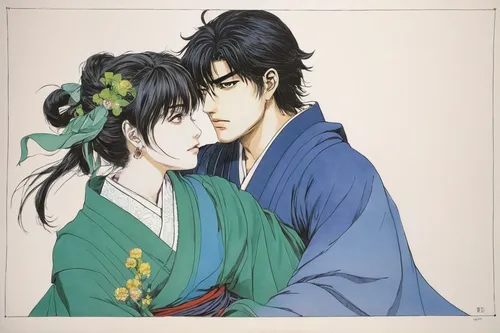 young couple,kimonos,beautiful couple,romantic portrait,prince and princess,parrot couple,kimjongilia,bird couple,plum blossoms,jinrikisha,japanese art,horumonyaki,kimono,mukimono,sails a ship,husband and wife,couple,ikebana,tsoureki,love couple,Photography,Fashion Photography,Fashion Photography 19