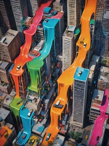 colorful city,scrapers,urban design,colorful facade,aerial landscape,city blocks,lego city,urban towers,urbanization,hudson yards,ctbuh,micropolis,staplers,skyscrapers,cityscapes,urbanism,microdistrict,public art,urbanized,colourful pencils,Conceptual Art,Graffiti Art,Graffiti Art 08