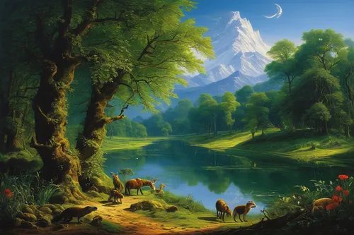 landscape background,forest landscape,mountain scene,fantasy landscape,mountain landscape,nature landscape,fantasy picture,river landscape,green landscape,mountainous landscape,landscape nature,meadow landscape,rural landscape,landscape,beautiful landscape,high landscape,idyll,home landscape,natural landscape,background view nature,Art,Classical Oil Painting,Classical Oil Painting 16