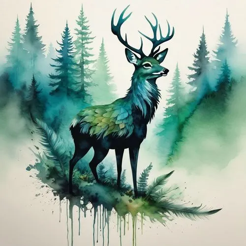 deer illustration,deer drawing,elk,stag,forest animal,manchurian stag,caribou,deer,deer in tears,pere davids deer,dotted deer,european deer,buffalo plaid deer,glowing antlers,forest animals,young-deer,winter deer,watercolor background,antlers,antler velvet,Photography,Artistic Photography,Artistic Photography 05