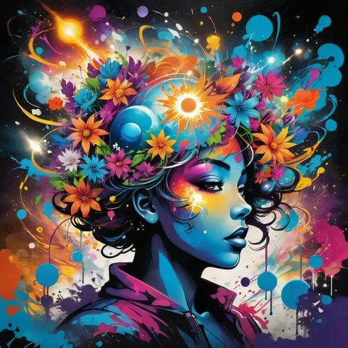 promethea,cosmic flower,psytrance,vibrantly,cosmogirl,vibrancy,Conceptual Art,Graffiti Art,Graffiti Art 09