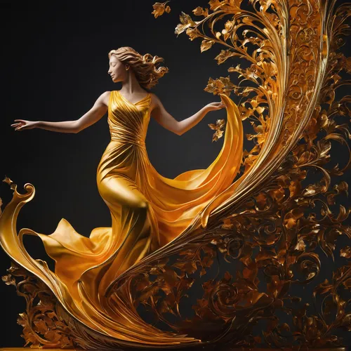 gold filigree,firedancer,gold yellow rose,whirling,twirl,gold foil art,gold paint strokes,yellow rose background,gold paint stroke,gold leaf,golden yellow,yellow orange,fire dance,dancing flames,fire dancer,celtic woman,gracefulness,twirling,twirls,yellow-gold,Photography,General,Fantasy