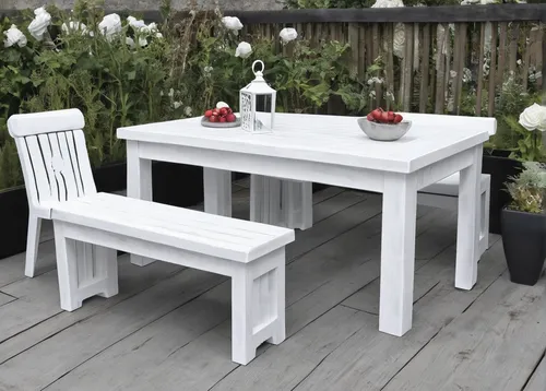 Trabella Roma Rectangular Garden Table With 4 Roma Bench Set in White - Ruby's Garden Boutique,outdoor table,outdoor furniture,garden furniture,patio furniture,garden white,outdoor table and chairs,da