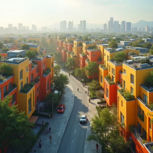 colorful city,villeray,mexico city,bridgeland,townhomes,multifamily,urban design,danxia,cohousing,apartment blocks,urbanization,liveability,urbanizing,suburbanization,urbanism,suburbanized,urban development,new housing development,urbanist,blocks of houses,Photography,General,Realistic