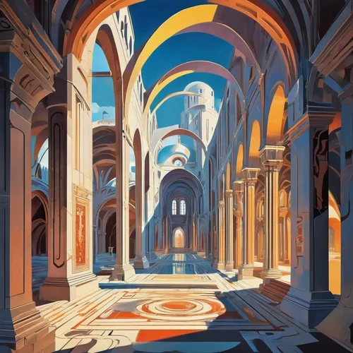 church painting,arches,duomo,venetian,monastery of santa maria delle grazie,cathedral,monastery,byzantine architecture,cloister,portal,vittoriano,basilica,st mark's basilica,modena,vaticano,hall of the fallen,three centered arch,renaissance,venezia,romanesque,Conceptual Art,Sci-Fi,Sci-Fi 06