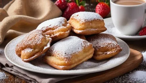 cream puffs,beignets,beignet,ricciarelli,chocolate cream puffs,fruit-filled choux pastry,Photography,General,Realistic