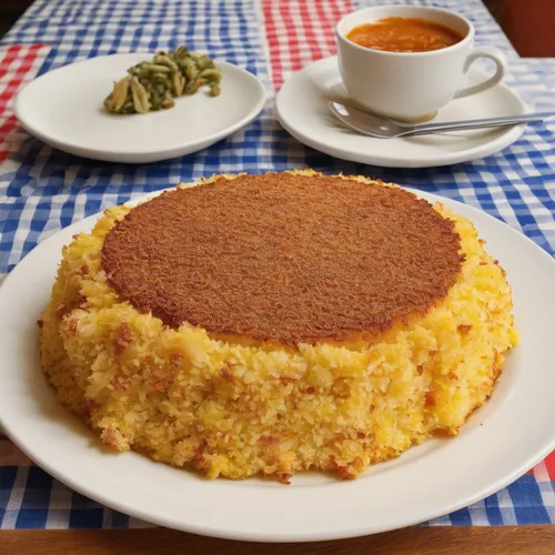 arroz a la valenciana,cornbread,semolina,oven polenta,hachis parmentier,kanafeh,corn bread,torta ahogada,polenta,saffron rice,cornmeal,grits,tortilla de patatas,spanish cuisine,pabellón criollo,castella,portuguese food,arroz a la cubana,bibingka,potato cake,Conceptual Art,Daily,Daily 26