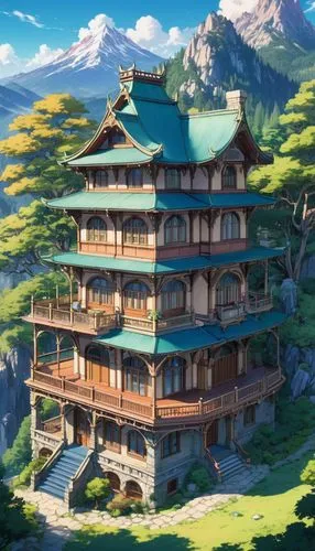 golden pavilion,the golden pavilion,teikoku,tianxia,yoshikuni,jinchuan,Illustration,Japanese style,Japanese Style 03