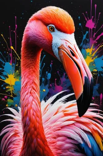 colorful birds,flamingo,flamencos,flamingos,colorful background,flamingo pattern,Illustration,Paper based,Paper Based 03