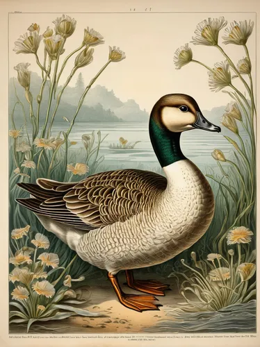 cayuga duck,female duck,galliformes,brahminy duck,pelecanus onocrotalus,american black duck,mallard,leucophaeus atricilla,gooseander,st martin's day goose,pintail,anatidae,charadriiformes,waterfowl,ornamental duck,platycercus elegans,green winged teal (american),platycercus,lithograph,platycercus eximius,Illustration,Retro,Retro 24