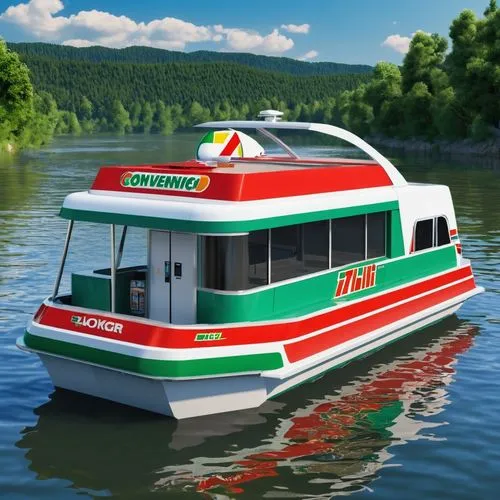 picnic boat,water bus,houseboat,two-handled sauceboat,pontoon boat,riverboat,recreational vehicle,water boat,passenger ferry,phoenix boat,catamaran,coastal motor ship,water taxi,sauceboat,boats and boating--equipment and supplies,boat landscape,ferry boat,taxi boat,water transportation,electric boat,Photography,General,Realistic