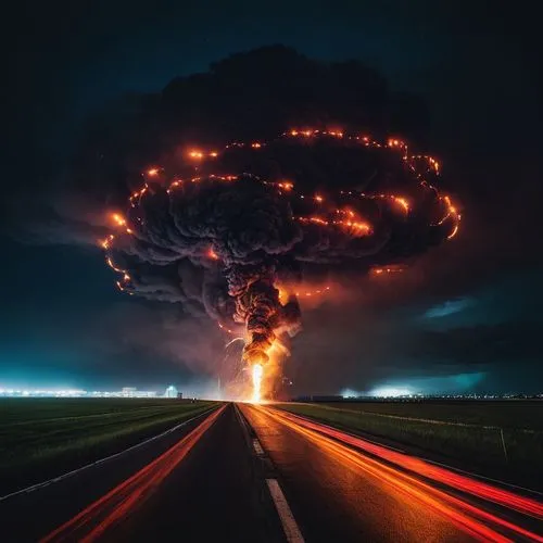 Heartbeat racing feel the fire
Echoes loud igniting higher
Eyes wide open sparks that fly
In the night we touch the sky,an image of an object in the sky at night,eruption,the eruption,exploding head,m